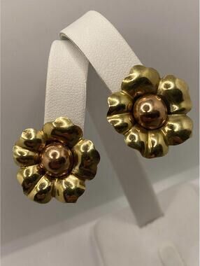 Vintage Taylord 1/20 12 K Gold Filled Screw Back Floral Earrings